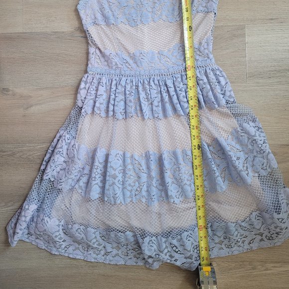 Altar'd State Dress Cream and Blue Lace and Tulle Small - Picture 3 of 7